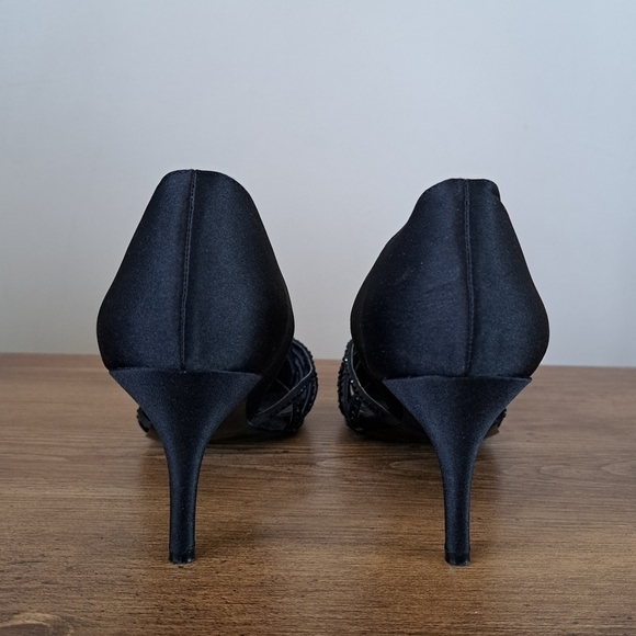 Nina Black Heels with Embellished Straps - Picture 5 of 12